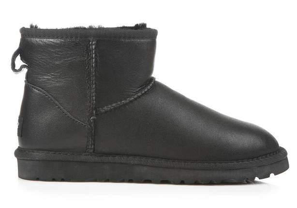 Зимові черевики UGG Classic Mini II Boots Black Leather, фото 1