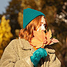 Тепла шапка біні від SOX кольору морської хвилі, фото 4