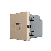 Механизм розетка USB type C с блоком питания 45W золото Livolo (VL-FCUC-2AP)