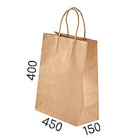 Крафт пакет з ручками - 450 × 150 × 400 мм