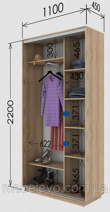 Шафа-купе 2Д Стандарт 110х45 h-220, ТМ Гарант, фото 1