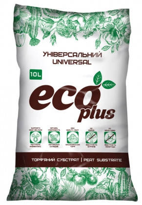 Субстрат торф'яний універсальний ECO PLUS 10 л ТОВ Торф Ленд Україна, фото 1