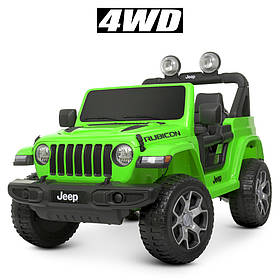 Дитячий електромобіль Jeep (4 мотори по 35W, MP3, USB, FM) Джип Bambi M 4176EBLR-5 Зелений