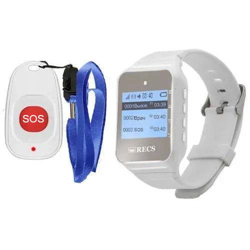 Система виклику для інваліда RECS №28 | кнопки виклику медсестри 1 шт + пейджер персоналу