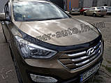 Дефлектор капоту (мухобійка) Hyundai Santa Fe 2012-2017 (Autoclover D543), фото 3