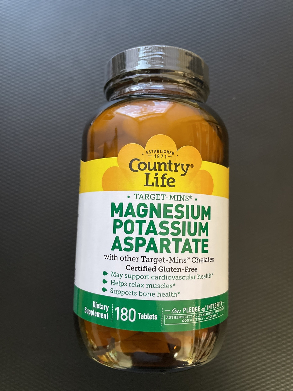 Калий Магний Country Life Magnesium & Potassium Aspartate 180 tab