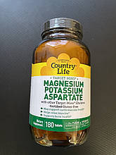 Калий Магний Country Life Magnesium & Potassium Aspartate 180 tab