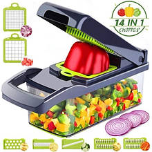 Багатофункціональна ощерезка Veggie Slicer 14в1 Ручної комбаїн для нарізки і шинкування продуктів