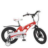 Велосипед двухколесный детский 16 дюймов (магниевая рама, дисковый тормоз) Lanq Infinity WLN1646G-3, красный