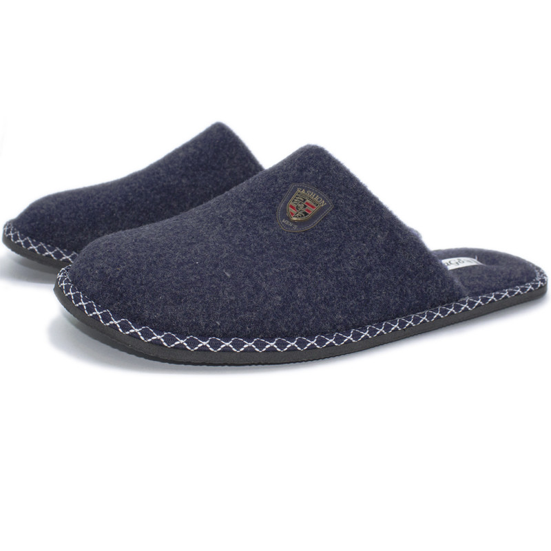 Тапочки домашні чоловічі кімнатні закриті PaGo синій войлок, фото 1