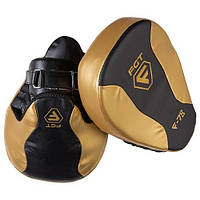 Боксерские лапы-кобры для бокса и единоборств изогнутые FGT Flex Черный-золотой FT3560