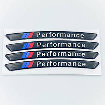 Наклейки на диски BMW (БМВ) M-Perfrormace E39 E53 E60 E46 E34 E90 E65 E66 E70 F10, F15 F20 F30 F35 чорні, фото 6