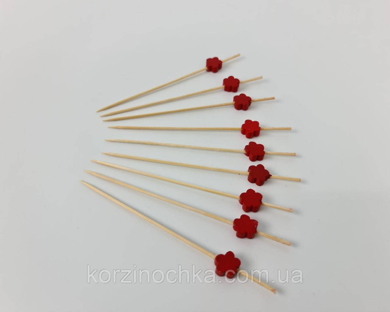 Шпажки бамбуковые для канапе 12 см"Цветок"100 шт(1 шт)шпажка для ...