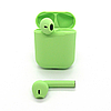 Бездротові навушники з мікрофоном bluetooth навушники в кейсі WUW R96 Зелений, фото 3
