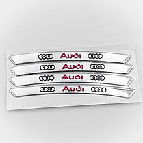 Наклейки на диски AUDI (АУДІ) на колеса Сріблясті, фото 6
