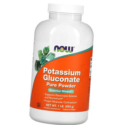 Калій NOW Potassium Gluconate Pure Powder 454 g, фото 2
