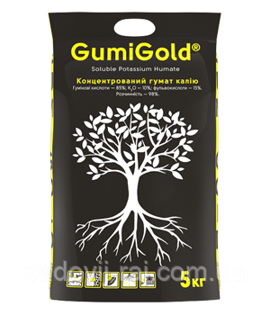 Добриво Гуміголд GumiGold 5 кг Кіссон Україна (Гумат калію)