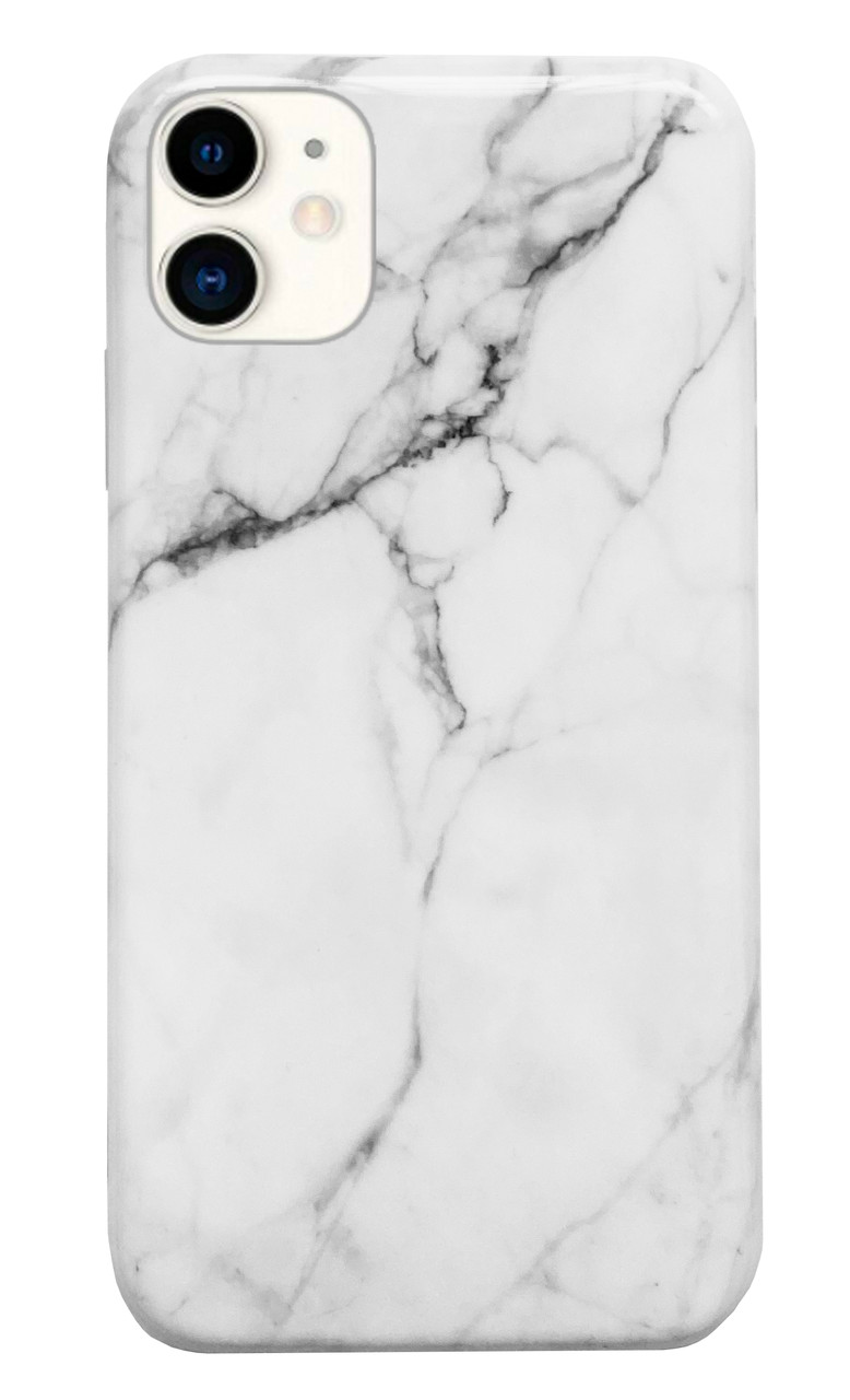 Чохол силіконовий мармуровий для iPhone 12 (01) Silver срібний