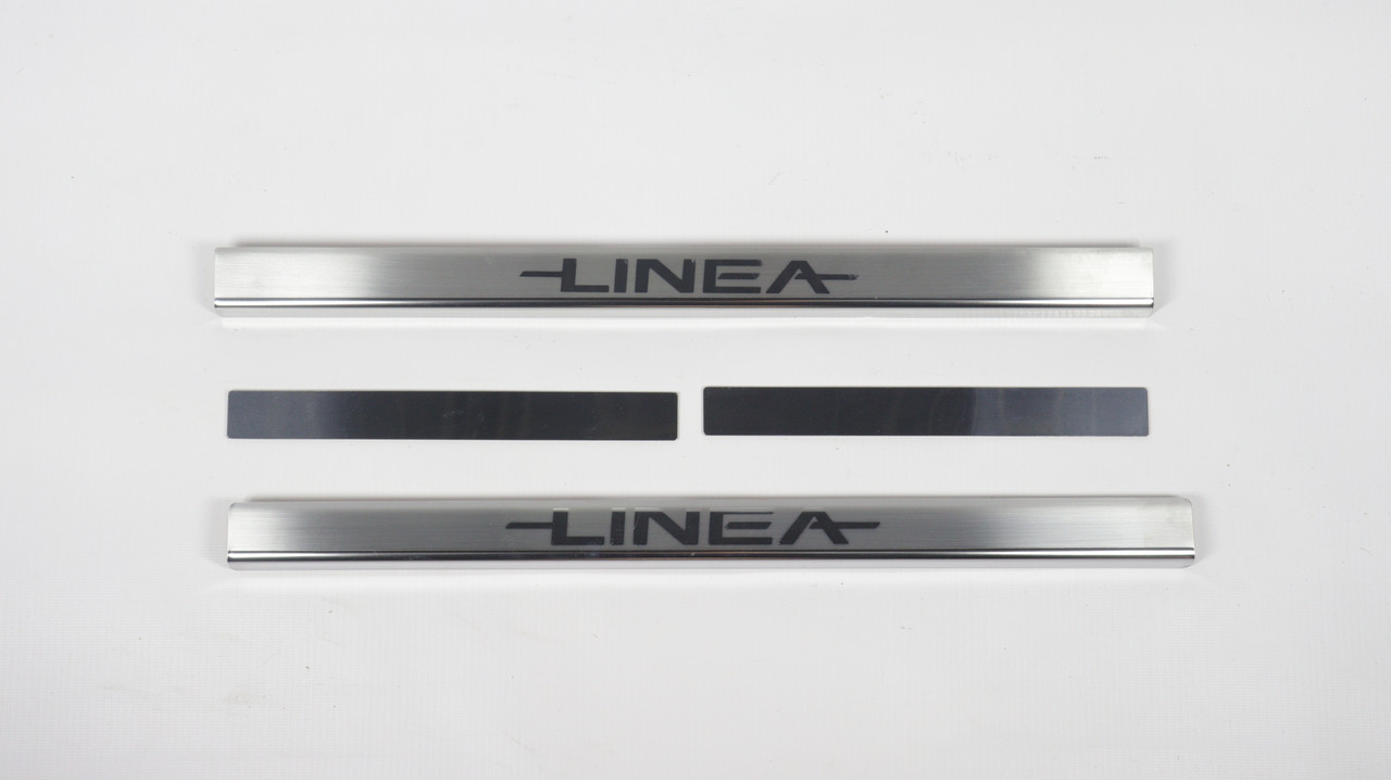 Хром накладки на пороги Fiat Linea 2007-2012 (комплект.: 4шт, Omcarline), фото 1