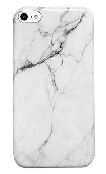 Чохол силіконовий мармуровий для iPhone 6/6s (01) Silver срібний