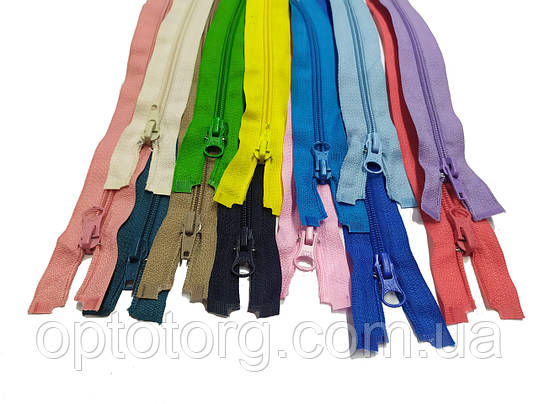 Спіральна блискавка кольоровий мікс 55см Тип 5 роз'ємна, фото 1