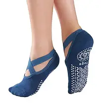 Шкарпетки жіночі Yoga Socks для занять йогою, протиковзкі, сині (Арт. 7111-0001)