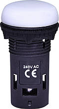 Лампа сигнальна LED матова ECLI-240A-W 240V AC (біла)