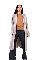 Кардиган-пальто Saylor женский вязаный удлиненный теплый свободный шерсть/мохер/акрил кэмел/беж 44-48 Беж