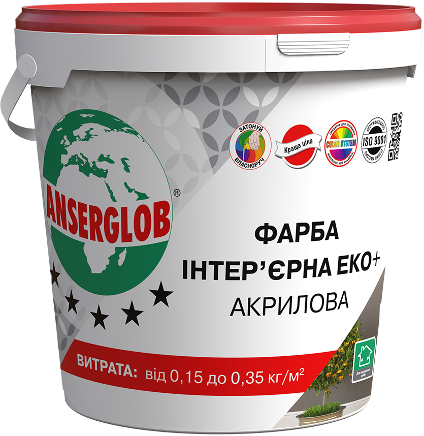 Фарба інтер'єрна акрилова Anserglob ЕКО+