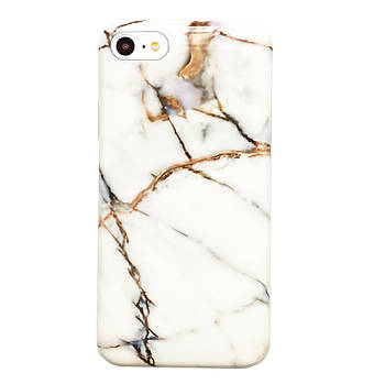 Чохол силіконовий мармуровий для iPhone 6/6s (02) Gold золотий