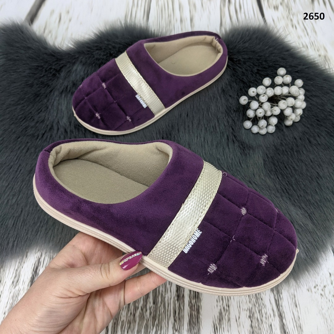 Тапочки домашні жіночі теплі Dago Style фіолетові