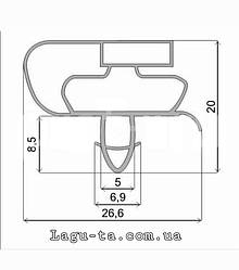 Ущільнення для холодильника Атлант 56*100 см.