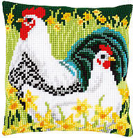 Набор для вышивания крестом (подушка) Vervaco Chickens "Куры"