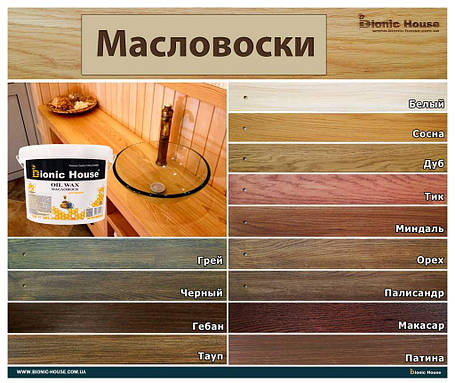 Олія-віск для дерева Bionic House Oil Wax всі кольори 1л, фото 3