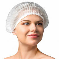 Шапочки одноразові медичні із спанбонду, білі Mercator Medical  (100 шт/уп)