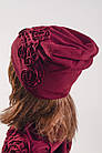Комплект Ковпак шапка утеплена і снуд бордо, фото 3