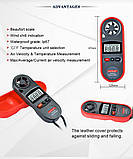 Анемометр цифровий 0,7-30 м/с, -10-45 °C WINTACT WT816A, фото 6