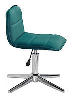 Стілець Real Modern Base зелений 1003 велюр на хромованій хрестовині зі стопами, фото 3