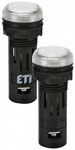 Лампа сигнальна LED матова ECLI-16-024C-W 24V AC/DC (Ø16мм, біла)