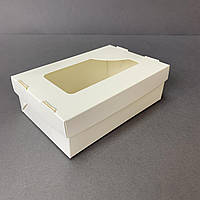 Картонная упаковка для суши и роллов 150х100х50 мм бумажный бокс коробка белая с окном в упаковке 50 шт.