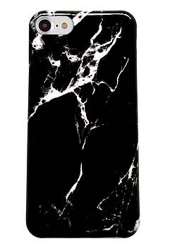 Чохол силіконовий мармуровий для iPhone 6/6s (03) Black чорний