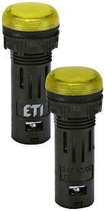 Лампа сигнальна LED матова ECLI-16-024C-Y 24V AC/DC (Ø16мм, жовта)