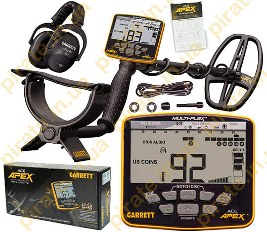 Металошукач Garrett ACE Apex з котушкою Viper 6"x11" і бездротовими навушниками MS3 (Гаррет Гарет Апекс), фото 1
