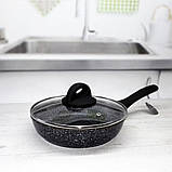 Сковорода з мармуровим антипригарним покриттям 20см Edenberg EB-3426 Сковорода з литого алюмінію для всіх плит, фото 3