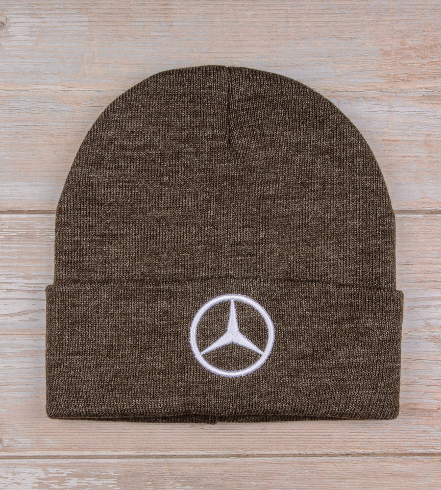 Шапка молодіжна з вишивкою Mercedes (m33), Шоколад