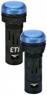 Лампа сигнальна LED матова ECLI-16-240A-B 240V AC (Ø16мм, синя)