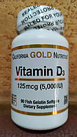 Vitamin D3 California 125 mcg Витамин Д3 5000 США 90 капс Здоровые кости, зубы, крепкий иммунитет, польза!