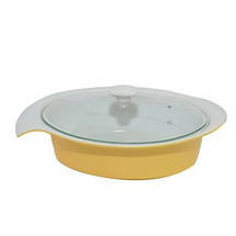 Марміт 2 літри бежевого кольору зі скляною кришкою Krauff, фото 4