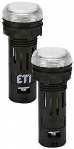 Лампа сигнальна LED матова ECLI-16-240A-W 240V AC (Ø16мм, біла)
