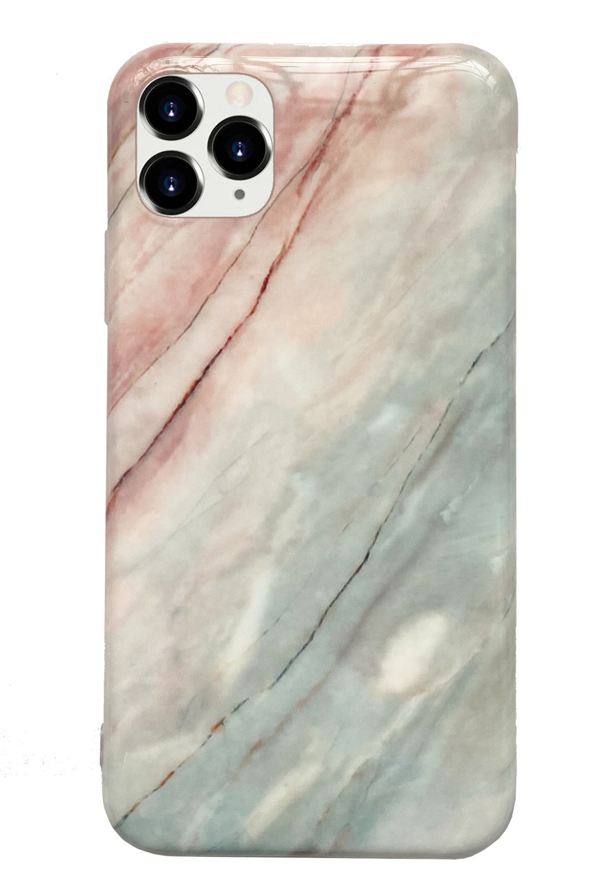 Чохол силіконовий мармуровий для iPhone 12 Pro (04) Rose Blue рожево-блакитний